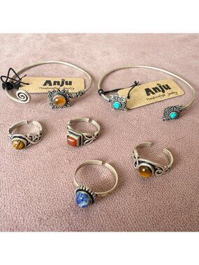 6 pcs Anju Tanvi Collection Rings/Bracelets -  Adjustable